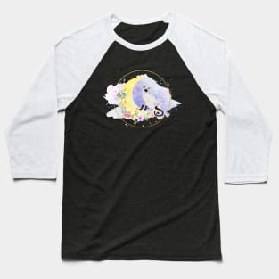 Siamese cat with flowers and moon Baseball T-Shirt